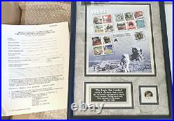 Buzz Aldrin Apollo 11 -signed Auto Usps Stamp Collage Print Framed Coa-mint