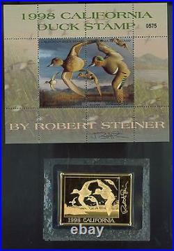 CALIFORNIA #28 1998 STATE DUCK PRINT Robert Steiner, Color Remarque #75/250