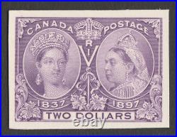 CANADA 1897 QV Jubilee $2 deep violet, imperf Proof. Only 750 printed