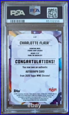 CHARLOTTE FLAIR #/50 Gold Refractor Auto PSA 9 MINT 2020 Topps Chrome WWE