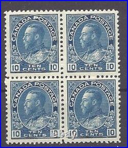 Canada Scott 117 10c Block 4 Blue Dry Print VFMNH. Cats $840 Cad