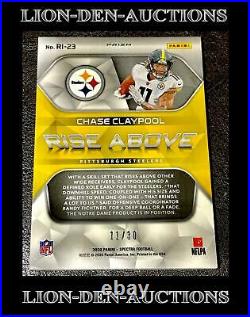 Chase Claypool 2020 Spectra GREEN PRIZM RISE ABOVE ROOKIE RC Jersey# 11/30 1/1