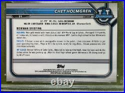 Chet Holmgren PRIZM GOLD REFRACTOR ROOKIE CARD # /50 PSA 9 POP 3 SSP 2021 Bowman