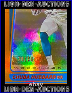 Chuba Hubbard 2021 Donruss Rated Rookie Optic Orange Ref Ssp Rc Jersey#30/30 1/1