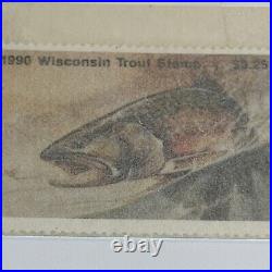 Chuck Mitchell, 1990, Wisc, inland Trout Stamp, 21/35, AP, Mint Stamp, Remarkd