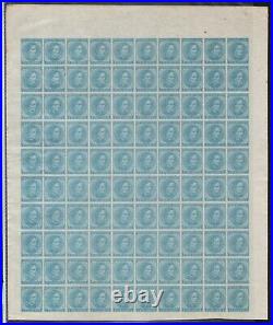 Confederate #6 Sheet Of 100 Light Blue De La Rue Printing Full OG (GARY 9/4/20)
