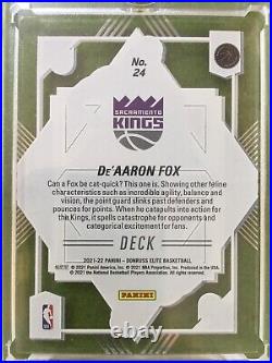 DE'AARON FOX GOLD CLEAR CARD KINGS SP 2021 Elite De'Aaron Fox DECK GOLD SSP #/10