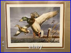 DUCKS UNLIMITED SIGNED NUMBERED PRINT Rob Hautman 18-19 Stamp Feather Medallion