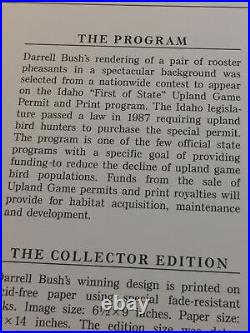 Darrell Bush, 1987, Idaho Upland Game Print, 691/1975, Edition, No Stamp, Mint