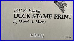 David Maass 1982 Federal Migratory Duck Stamp Print With Double Stamps