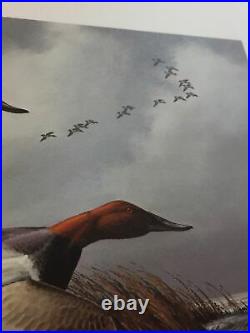 David Maass, 1984, N. Dakota Duck Print, 302/3438 Redheads, No Stamp, Mint