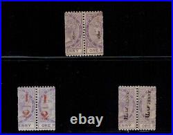 Dominica Print Pairs of the 3 Types of Overprints SG 10, 11, and 12 CV L 660++
