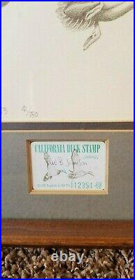 Duck stamps print framed 41/150 Paul B. Johnson drawing mint rare pencil art