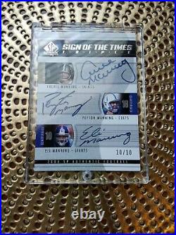 Eli/peyton/archie Manning 04 Sp Authentic Sign Of The Times Triple Autos #10/10