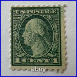 Error U. S. 1c Mint Mnh Og Stamp Washington, Many Diagonal Green Printing Lines