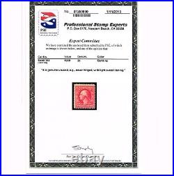 Excellent Genuine Scott #358 Mint Og Nh Carmine Printed On Bluish Paper Pse Cert