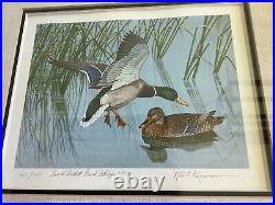 Framed First Of State 1976 South Dakota Duck Stamp & Print Robert Kusserow