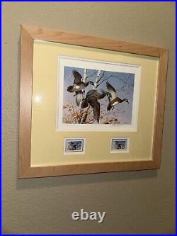 Framed Vermont 1986 Duck Stamps and Print