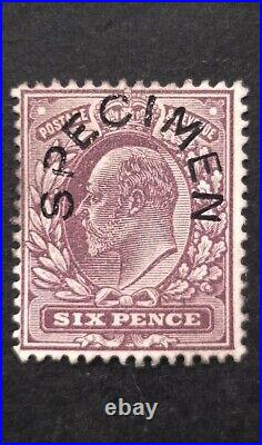 GB King Edward VII 6d Specimen SG. 248s MH Well Centred Good Perforation VF