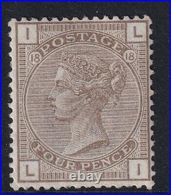 GB QV-Mounted mint Surface Printed SG160 4d grey brown plate 18 cat. £450