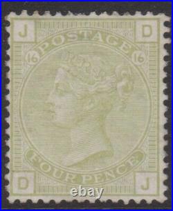 GB QV mint Surface Printed SG153 4d sage green cat. Value £1400 plate 16