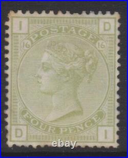 GB QV mint Surface Printed SG153 4d sage green plate 16 cat. £1400