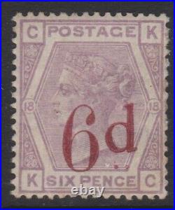 GB QV mint Surface Printed SG162 6d on 6d lilac cat. £675