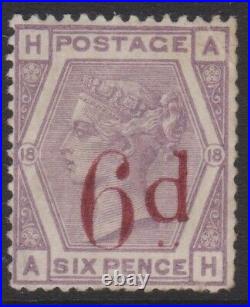 GB QV mint Surface Printed SG162 6d on 6d lilac cat. Value £675