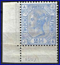 GB SG157 QV 1881 2-1/2d Blue, Plate 22, Wmk Crown, JA, Marginal, Unmounted Mint