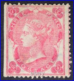 GB SG77 QV 1862 3d Pale Carmine-Rose, PI, Mint MNG