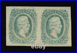 GENUINE CONFEDERATE CSA SCOTT #11d PAIR MINT OG GREEN DIE-A ARCHER DALY PRINTING