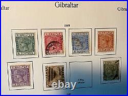 Gibraltar QV MINT & used KGV TO five shillings, pre print leaves s