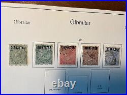 Gibraltar QV MINT & used KGV TO five shillings, pre print leaves s