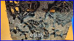 HUGE LOT 4 Indonesia Copper Metal Batik Floral Fabric Stamp Print Block VINTAGE