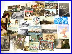 HUGE LOT OF 2,000+ POSTCARDS massive 20 lb. Box RPPCs, LINENS, HOLIDAYS, INTL