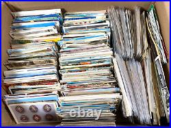 HUGE LOT OF 2,000+ POSTCARDS massive 20 lb. Box RPPCs, LINENS, HOLIDAYS, INTL