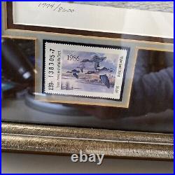 Herb Booth 1986 Texas Waterfowl Duck Stamp Print W Stamp Mint Brand New Frame