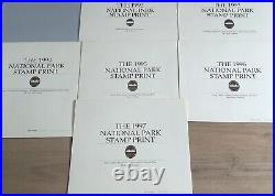 Huge Lot of Rare Ten 1988-1997 The National Park Stamp Print Folders Artwork