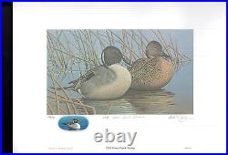 IOWA #17 1988 STATE DUCK STAMP PRINT PINTAILS by Mark Cary
