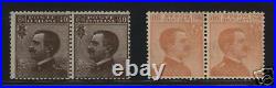 Italy #104 & #109 Mint Printed On Both Sides Variety