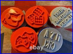 JOB LOT 50 X Fondant Icing Cupcake Cake Cookie Embosser Stamp UK 3D Printed