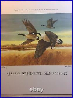 Jack Deloney, 1981/82, Alabama Waterfowl Print, 462/950, Mint Stamp, Mint 41 Yrs