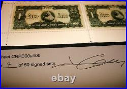 James Cauty £100 Postal Certificate SIGNED & MOUNTED MINT SHEET CNPD 2005