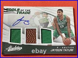 Jayson Tatum RC 2017-18 Absolute Tools of the Trade Rookie 3-Patch Auto RPA /199