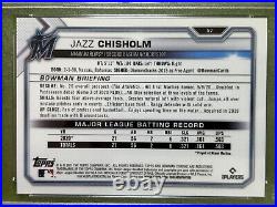 Jazz Chisholm Jr GOLD REFRACTOR ROOKIE CARD # /50 PSA 9 SP RC 2021 Bowman CHROME