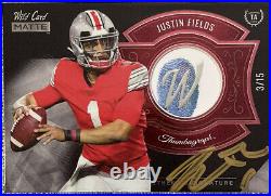 Justin Fields Matte Black Thumbagraph RC, Gold Ink Auto #/15, Short Print