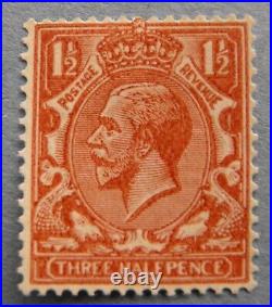 KGV SG 420c N35(1)e 1½d Red Brown. PRINTED ON THE GUMMED SIDE mounted mint