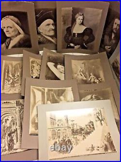 LOT OF 15 Antique 1800s (1892-1897) Mounted Albumen Prints 12x15 Embossed Stamps