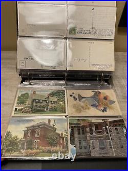 LOT OF 200 ANTIQUE POSTCARDS North American States International Holidays Stamps
