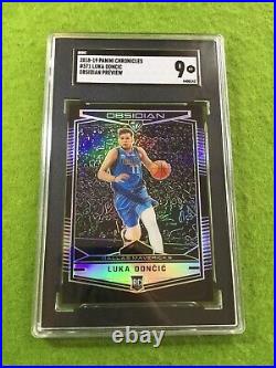 LUKA DONCIC SILVER PRIZM ROOKIE CARD PSA 9 RC 2018 Obsidian Luka Doncic PREVIEW